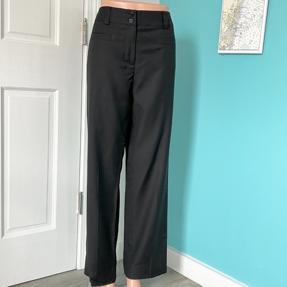 Carlisle Wool Charcoal Stretch Straight Leg Trouser Pants (size 6) - Picture 2 of 11